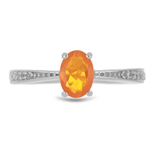 BUY 925 SILVER NATURAL ORANGE ETHIOPIAN OPAL GEMSTONE RING 